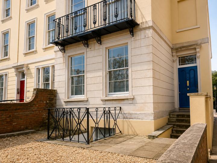 Restored Regency terrace with stone dressings