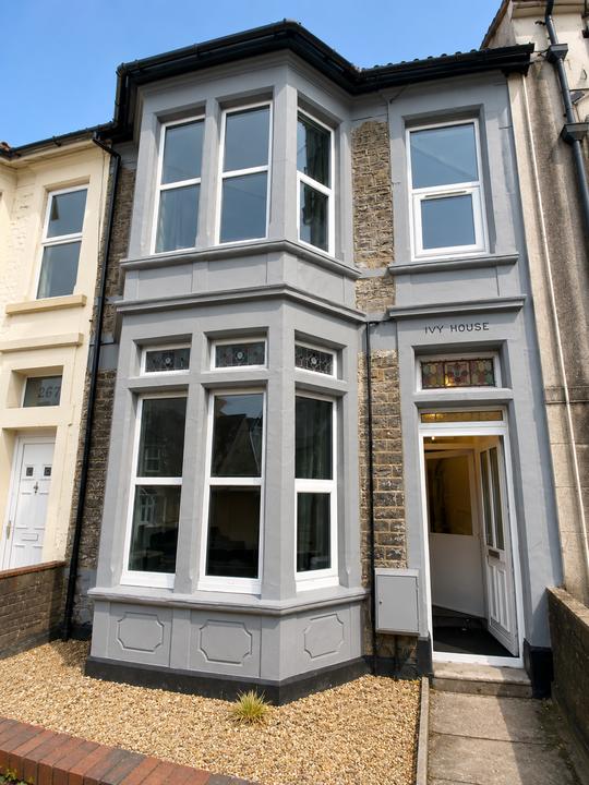 Victorian terrace with restored bay windows